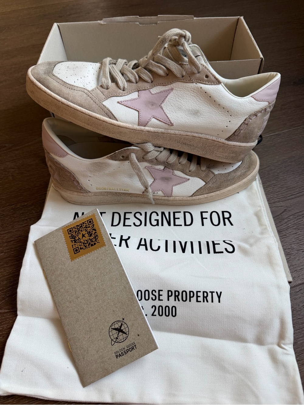 Golden Goose Ball Star Women’s Shoes Sneakers Pink Tan Sz 40 - Picture 2 of 12